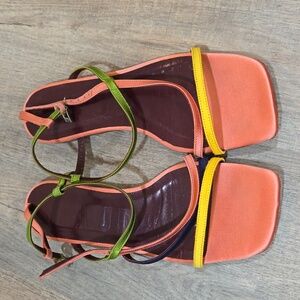 STAUD Multicolor Strappy Sandals